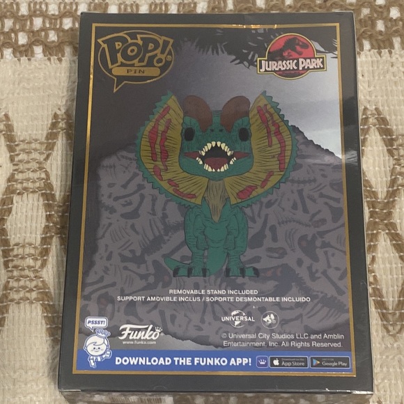 Funko Pop! Jurassic Park Dilophosaurus Enamel Pin - Picture 2 of 3